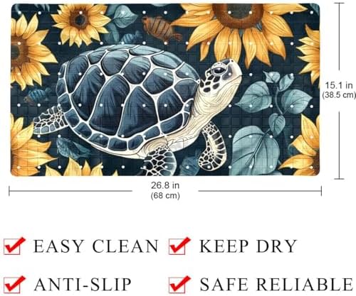 Bath Tub Shower Mat, Washable Bathtub Floor Mats, Suction Cups and Drain Holes - Image 4
