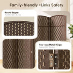JOSTYLE Rattan Room Divider, 6-Panel Folding Privacy Screen 6ft. Extra Wide - Image 6