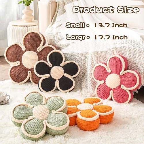 Kcvvcr Soft Flower Shaped Floor Cushion, Decorative Throw Pillow, Plush Bedroom - Image 3