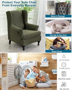 CRFATOP Wingback Chair Covers Wing Armchair Slipcovers - Image 4