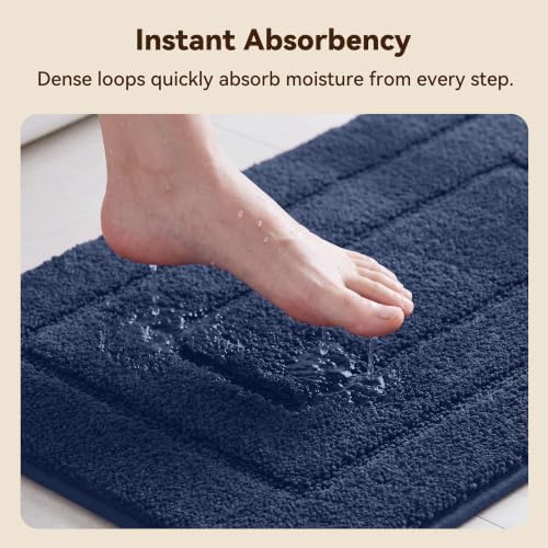 GRANNY SAYS Blue Bathroom Rug 36" x 24", Non-Slip Microfiber Bath Mat - Image 3