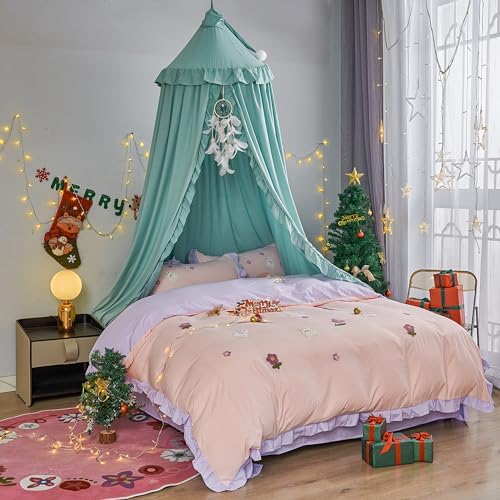 VETHIN Bed Canopy for Girls, Princess Round Dome Dreamy Mosquito Net Bedding - Image 2