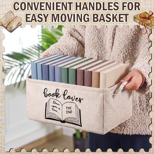 Marsui Book Lover Gifts Book Storage Basket, Reading Corner Organizer Supplies - Image 5