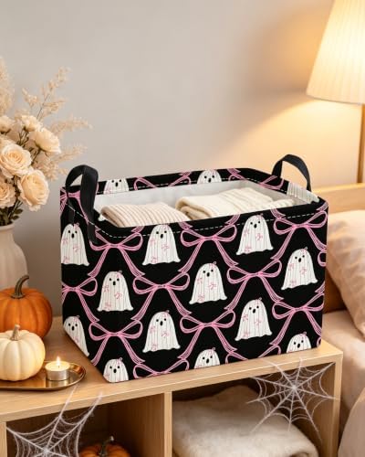 Essme Rectangular Halloween Basket, Ghost Storage Bins Organizer - Image 5