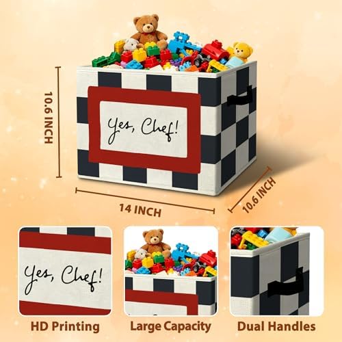 Cooking Playroom Chef Slogan Storage Bins Box - Image 3