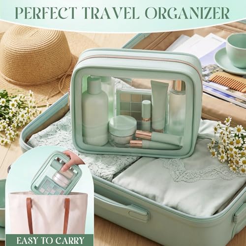 Hsei 6 Pcs Clear Makeup Bags Diaper Bag Organizer Travel Toiletry Bags - Image 6