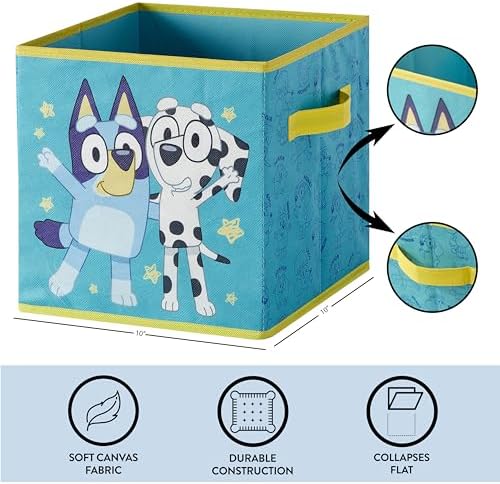 Bluey Set of 2 Collapsible Storage Cubes, Spacious Foldable Toy Organizer Boxes - Image 3