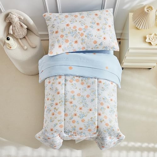 JHXHMX 4 Pieces Toddler Bedding Set, Soft Crib Bed Sheets Set Includes Quilted - Image 3