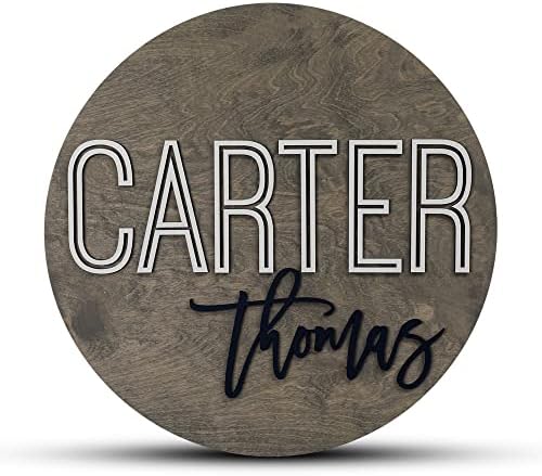 Custom Round Nursery Name Sign, Personalized Wooden Wall Plaque, Baby Shower - Image 7