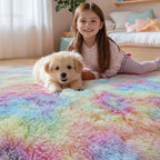 5x8 Rainbow Unicorn Fluffy Shag Rug - Image 2