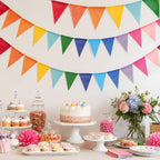 G2PLUS Pennant Banner Triangle Flag Bunting Garland Rainbow Flags 36PCS - Image 4