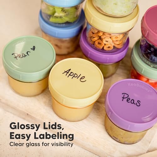 KeaBabies 12pk 4oz Glass Baby Food Containers - Image 6