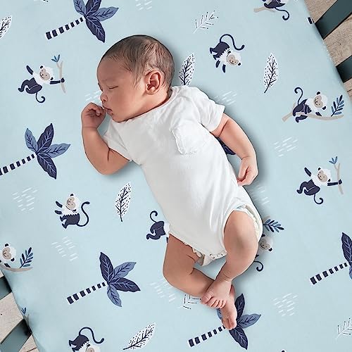 Lambs & Ivy Jungle Party 3-Piece Elephant/Monkey Baby Crib Bedding Set - Image 5