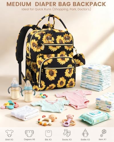 Pritent Diaper Bag Backpack, Baby Bag Backpack Baby Essentials - Image 3