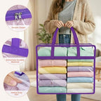 6 Pack Clear Storage Bags for Clothes, 45L Closet Organizers and Storage - Image 3