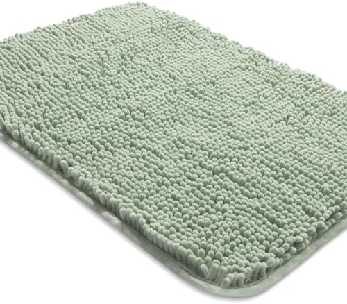 Yeaban Chenille Sea Foam Bathroom Rug 20"x32", Non-Slip Rubber Backing by Yeaban