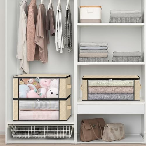 HomeHacks 4-Pack Clothes Organizer Storage Bags, 35L Storage Bins - Image 6