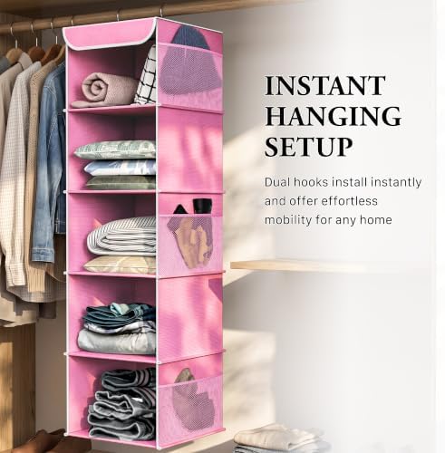Simple Houseware 5 Shelf Hanging Closet Organizer - Image 6