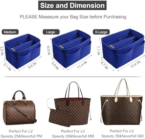OMYSTYLE Purse Organizer Insert, Felt Tote Bag Organizer Insert - Image 2