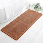 Chenille Bathroom Runner Rug 24"x60" Burnt Orange, Plush Bath Mat by Kildoss