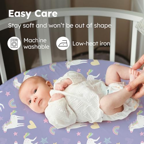 Baby Bassinet Sheets, 3 Pack Fitted Bassinet Mattress Sheets, Compatible - Image 6