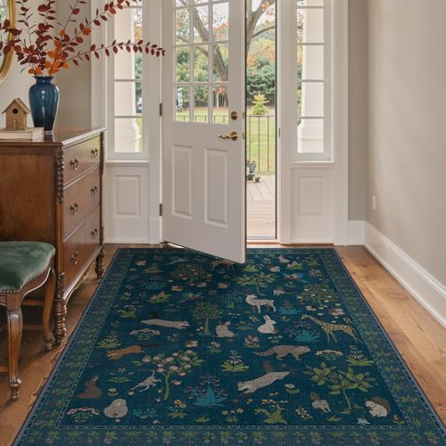 BESBLEE 5X7 Area Rug for Bedroom, Washable Animal Non Slip - Image 4