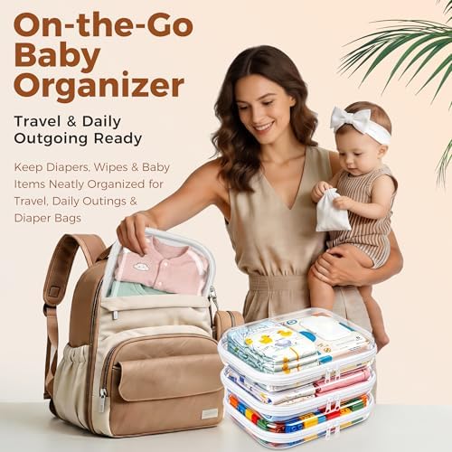 3 Pack Diaper Bag Organizer Pouches, Makeup Bag, Toiletry Bag, Toy Storage Bins - Image 2