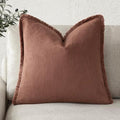 Foindtower Decorative Linen Fringe Throw Pillow Covers Cozy Boho Farmhouse by Foindtower