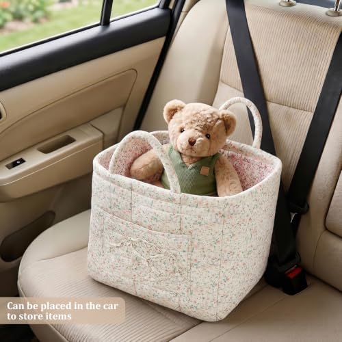 Floral Fabric Storage Basket Car Interior Storage Basket Underwear Sundries - Image 4