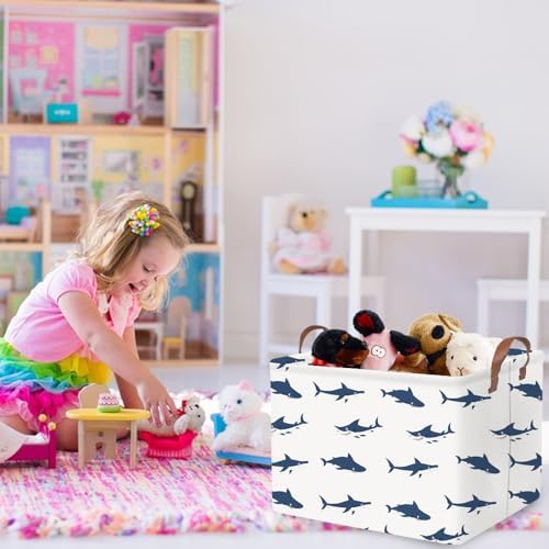 Rectangular Easter Shark Basket, Collapsible toy box - Image 4