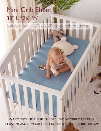 Momcozy Mini Crib Sheets 38"x26", Pack and Play Sheet - Image 2