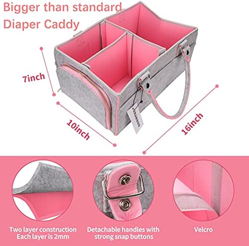 XUANGUO Large Felt Baby Diaper Caddy Organizer - Image 2