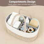 Diaper Caddy Organizer, Cotton Rope Baby Basket - Image 4