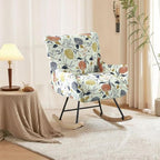 Nursery Rocking Chair Cover Stretchable Glider Chairs Cover Slipcovers Printed - Image 2