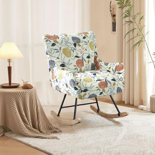 Nursery Rocking Chair Cover Stretchable Glider Chairs Cover Slipcovers Printed - Image 2