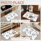 Diatomaceous Earth Bath Mat, Cute Cartoon Bath Rugs, Baby Penguins Non-Slip - Image 7