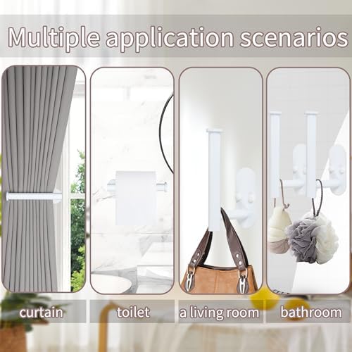 Yagoo 2 Pcs Adhesive Curtain Holdbacks, Screw-in Curtain Tiebacks - Image 4