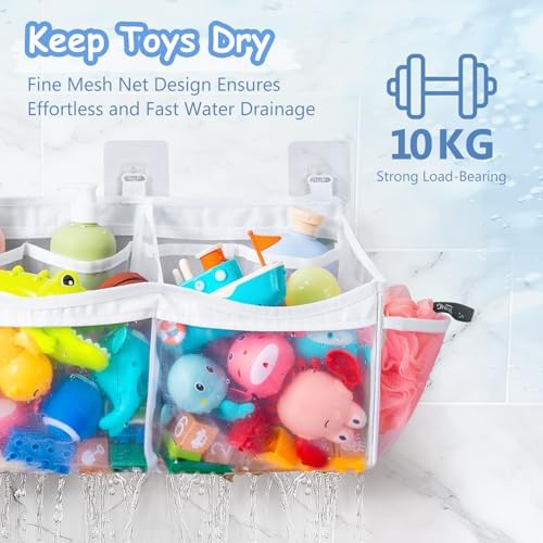 Criusia 2 Pack Extra Large Bath Toy Organizer - Image 4