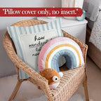 Blue Striped Nursery Throw Pillow Cover, Kids Room Decor, How Wonderful Life is - Image 6