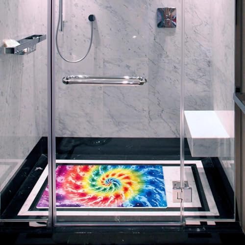 Bathtub Mat Non Slip 26.8x15.1 Inch, Spiral Tie-dye Shower Mat - Image 6
