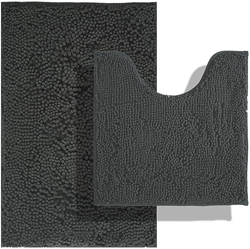 BOANKODU Bathroom Rugs Sets 2 Piece, Absorbent Bath Mat by BOANKODU