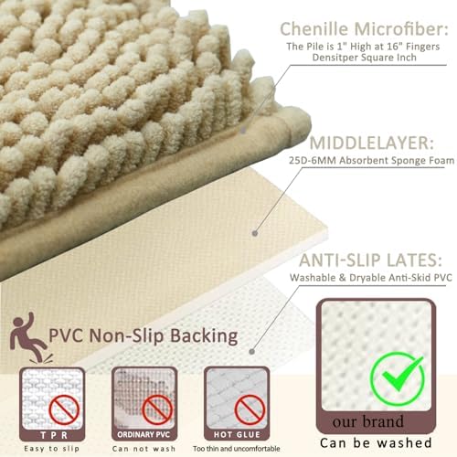 Bathroom Rugs Sets 3 Piece Non Slip, Bath Rugs - Image 5