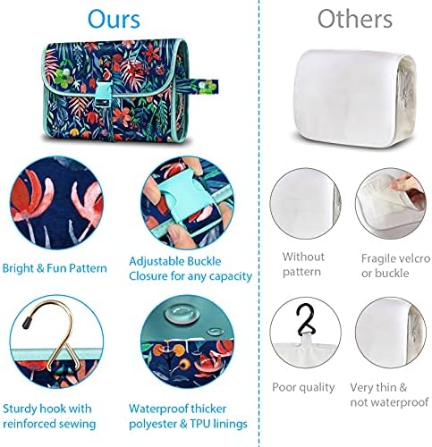 FINTIE Portable Toiletry Cosmetic Travel Bag Hanging Makeup Organizer - Image 5