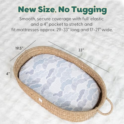 The Peanutshell Soft Cloud Baby Bassinet Sheets Boy Girl 4pk - Image 3