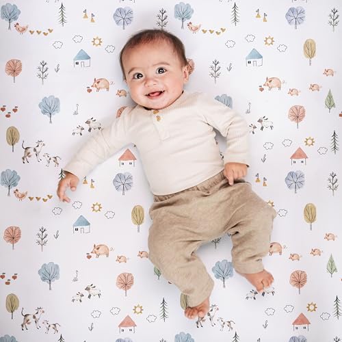 Sorrel + Fern Baby Crib Sheets Neutral, Fitted 2-Pack - Image 5