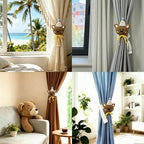 YGNNIU 2 Pack Cartoon Bears Curtain Tiebacks, Cute Embroidered Cartoon Animal - Image 6