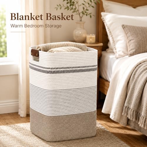 Laundry Hamper, Cotton Rope Laundry Basket - Image 5
