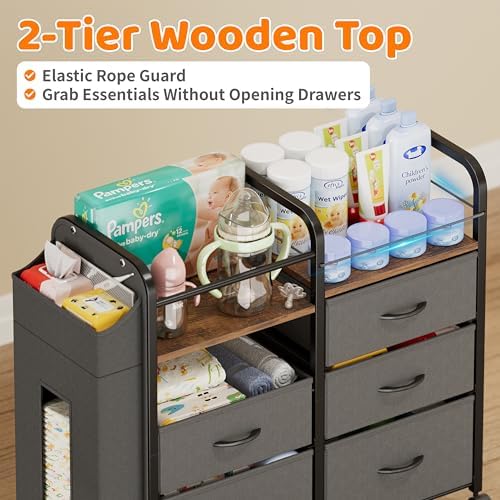 CODACE Baby Diaper Caddy Organizer Cart - Image 5