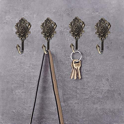 Curtain Tiebacks Small Lightweight Hooks, Vintage Bronze Rose Pattern - Image 5