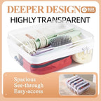 6 pcs Zipper Pouches, Hard Shell Toiletry Bag, Stackable Travel Organizer - Image 2
